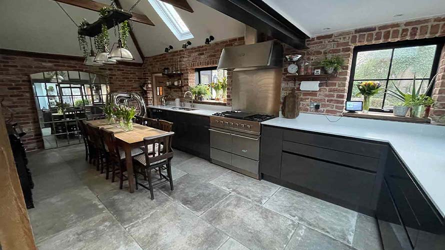 Gloss dark kitchen in Surrey
