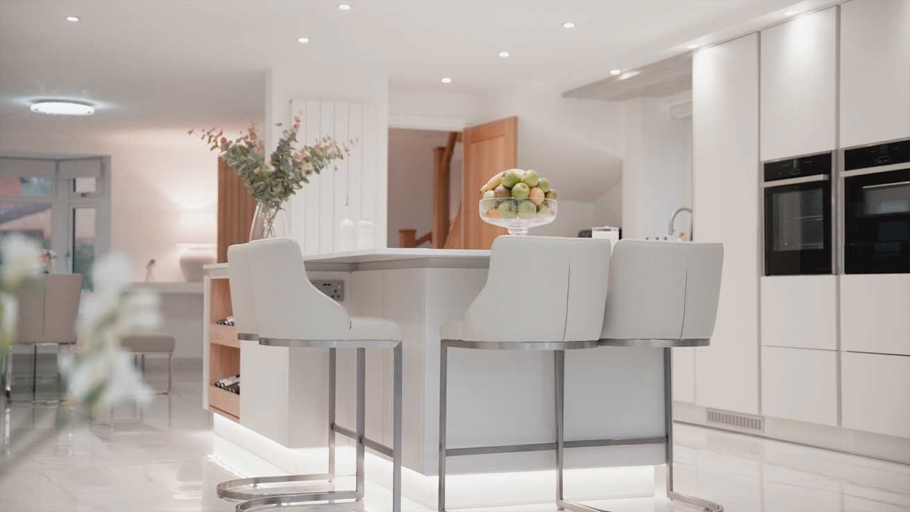 A Handleless Kitchen designed by our Swansea Kitchen Showroom