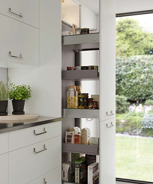 Pull out larder in a utility room