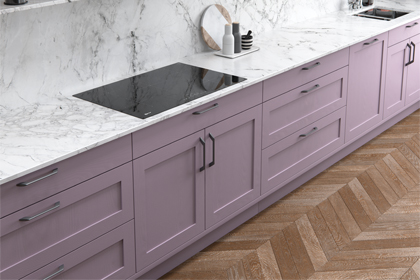 A purple Hardwick kitchen