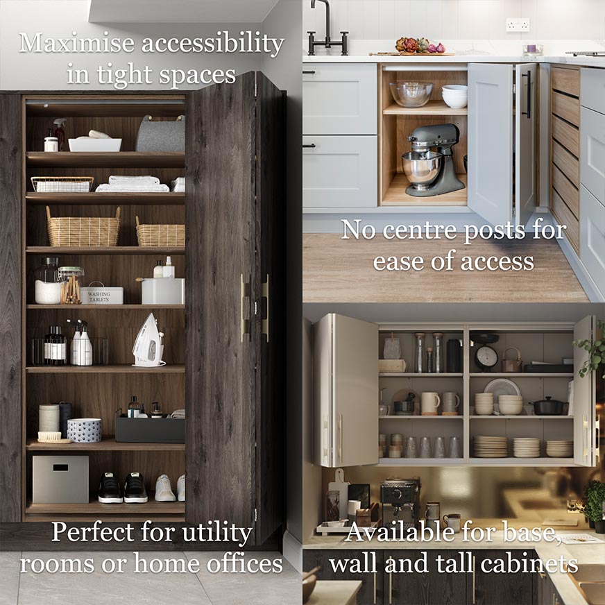 Features of our Bi-fold kitchen cabinet doors