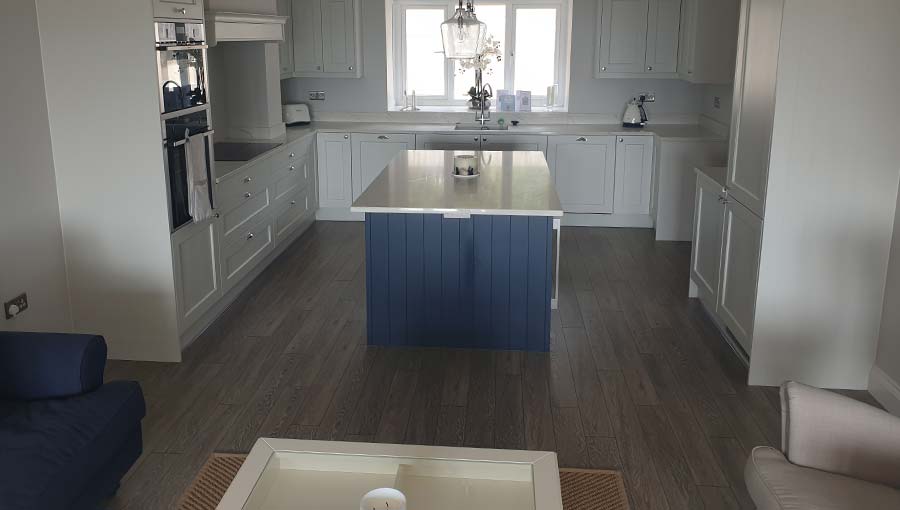 Traditional kitchen in an open plan space