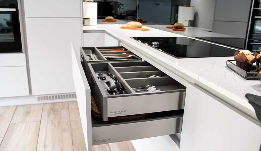 Modern kitchen drawer storage