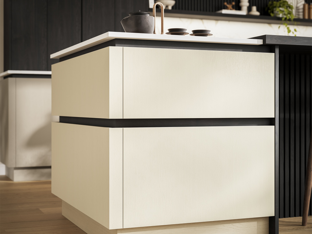 H-Line Siena kitchen unit with dark handlerails