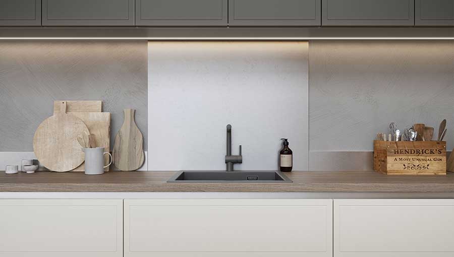 Drawers in a handleless shaker kitchen 