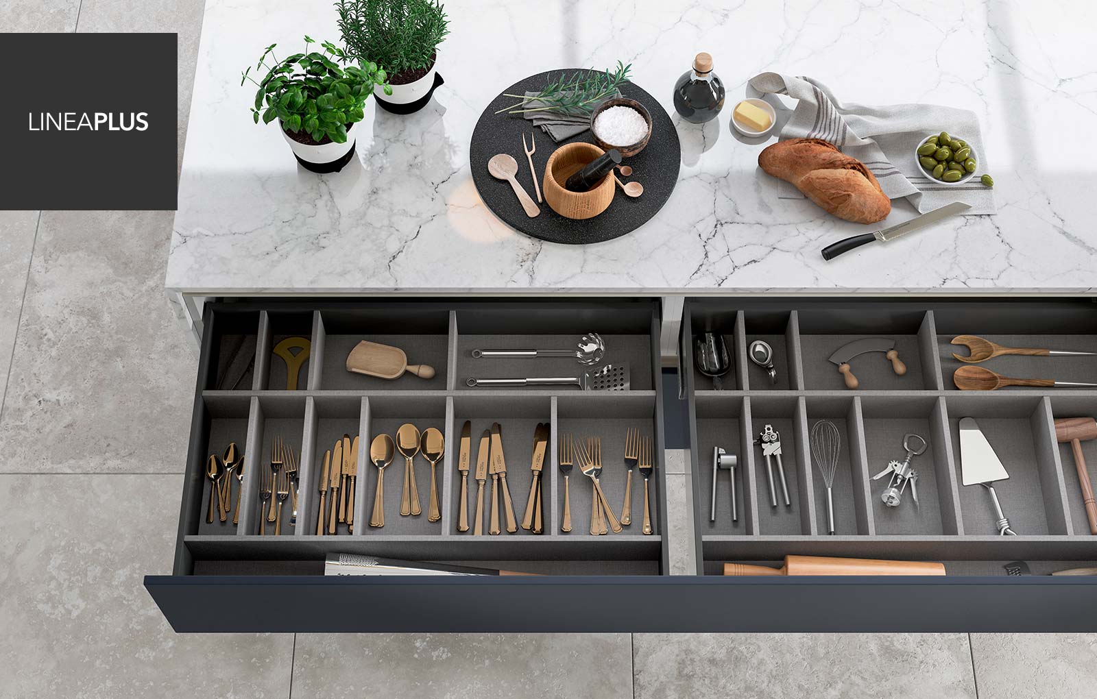 Widest, deepest modern kitchen drawers