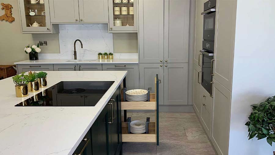 Kitchen island with pull out storage