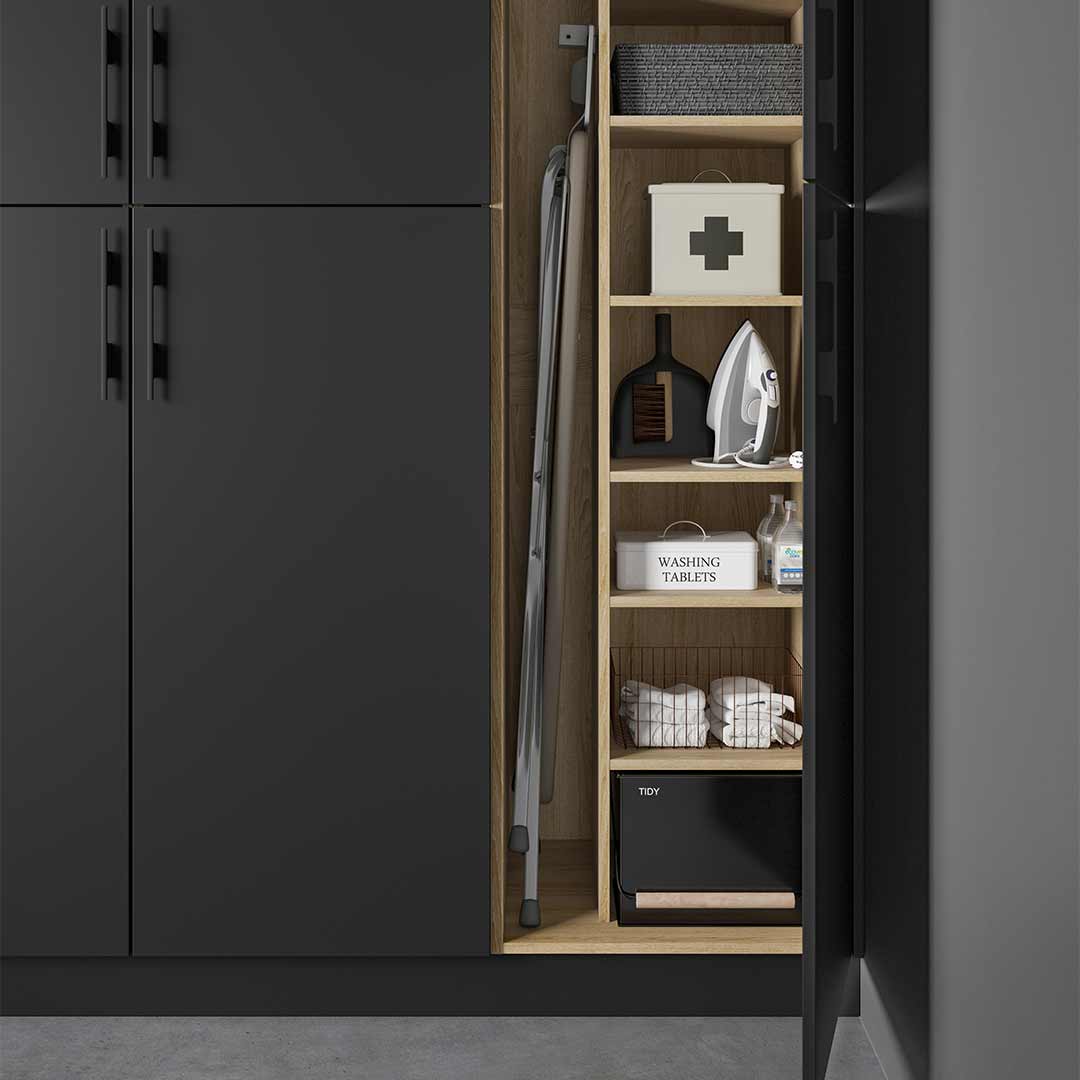 Utility room storage by Sigma 3 Kitchens