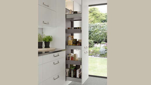 Modern kitchen pull out larder