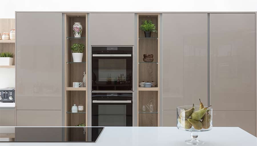 Warm grey gloss kitchen in Cardiff