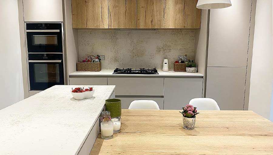Wood finishes in a modern kitchen