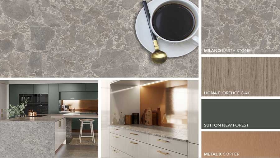 Luxury laminate kitchen worktops with life-like stone finish