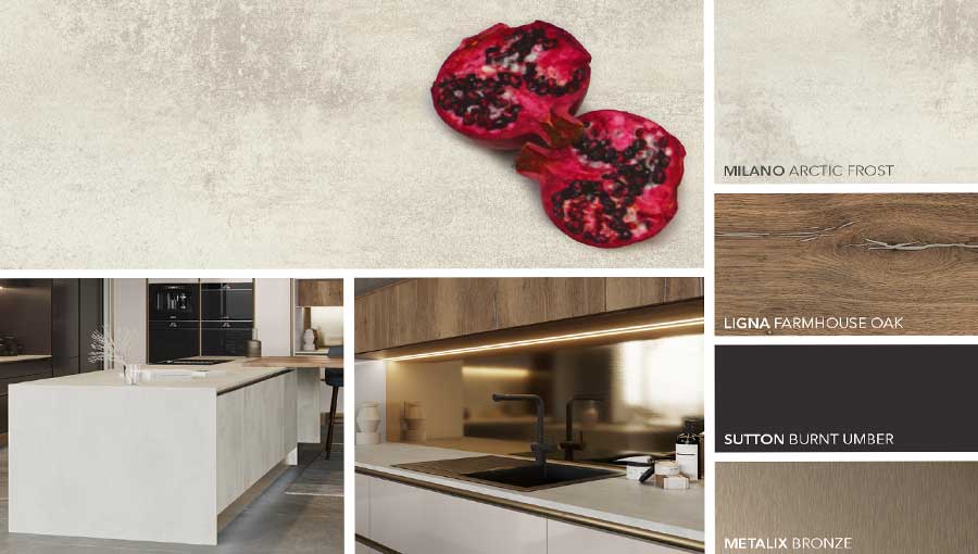 Luxury laminate kitchen worktops with stone effect finish