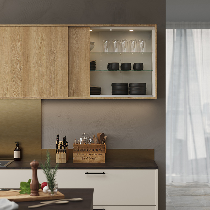 Sliding door cabinet by Sigma 3 Kitchens