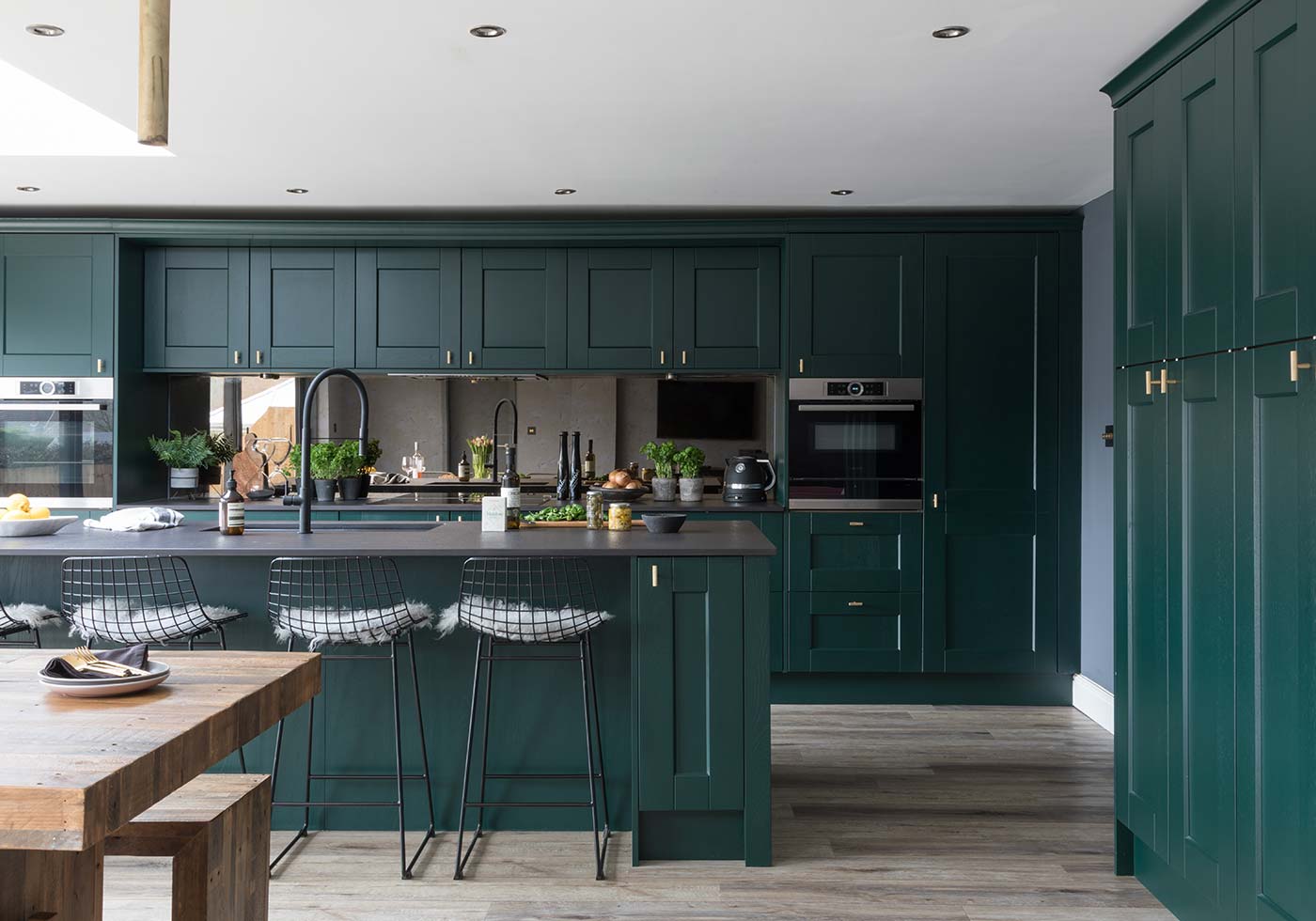 Green painted kitchen