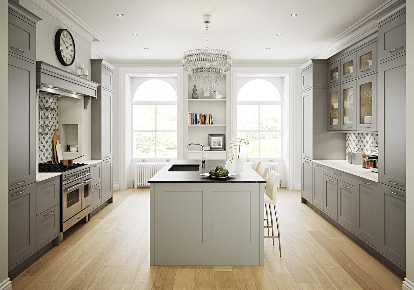 Grey painted kitchen