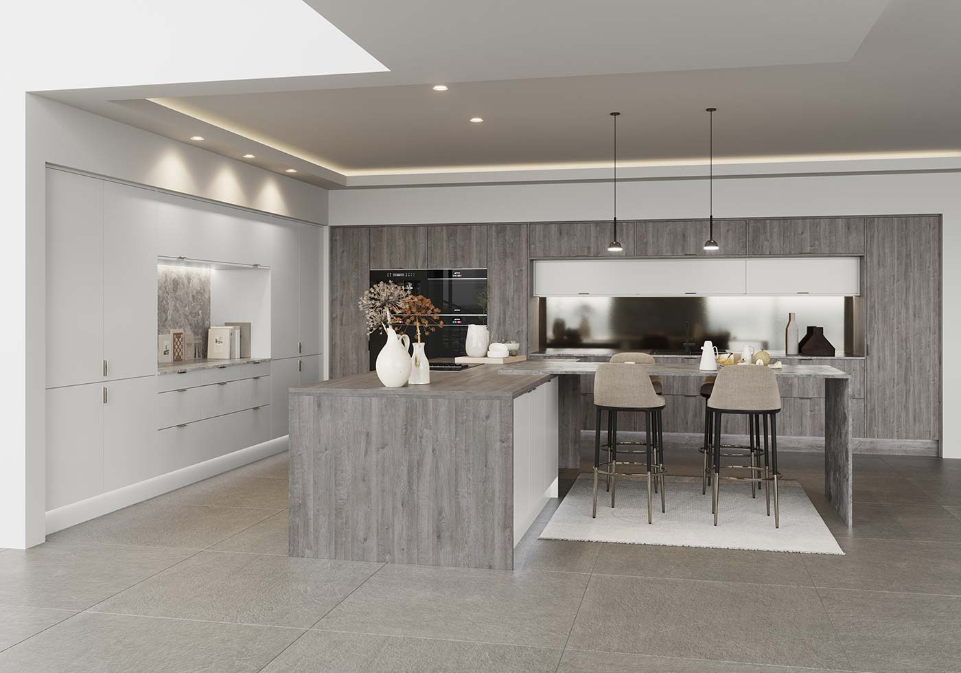 Grey modern kitchen