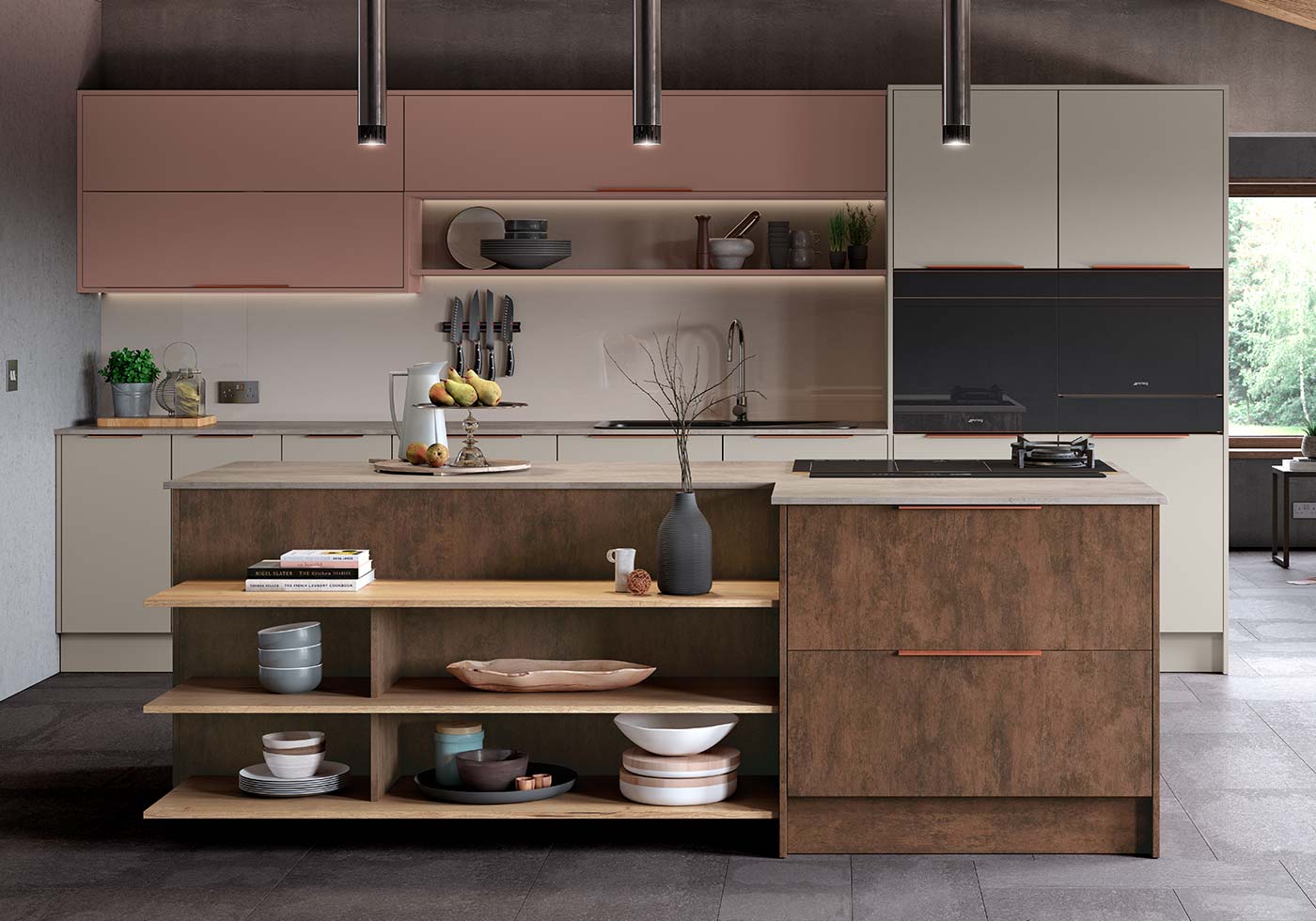 Modern pink kitchen