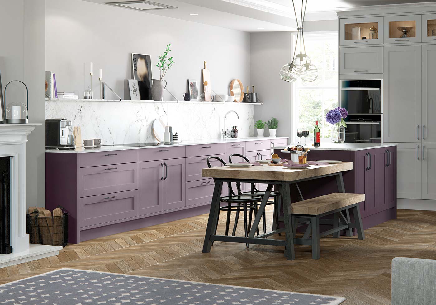 purple classic kitchen