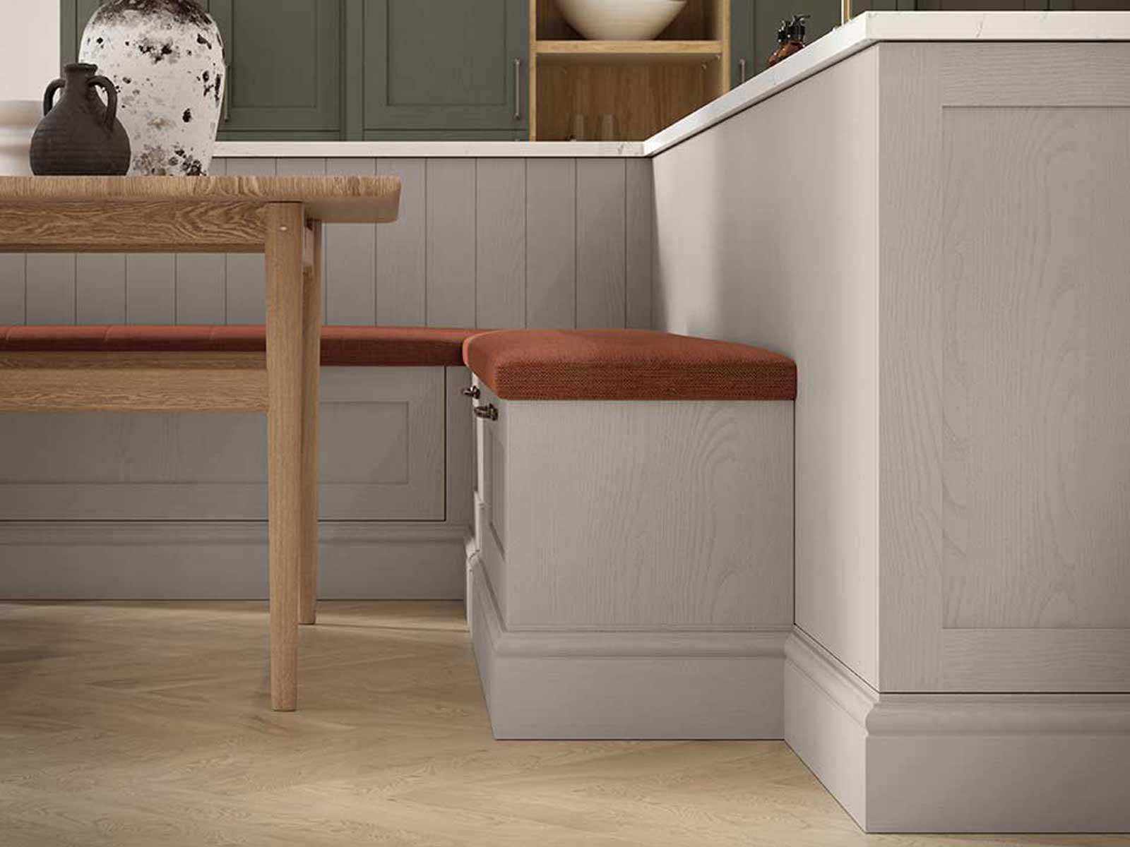 Hardwick kitchen benches with shaker style