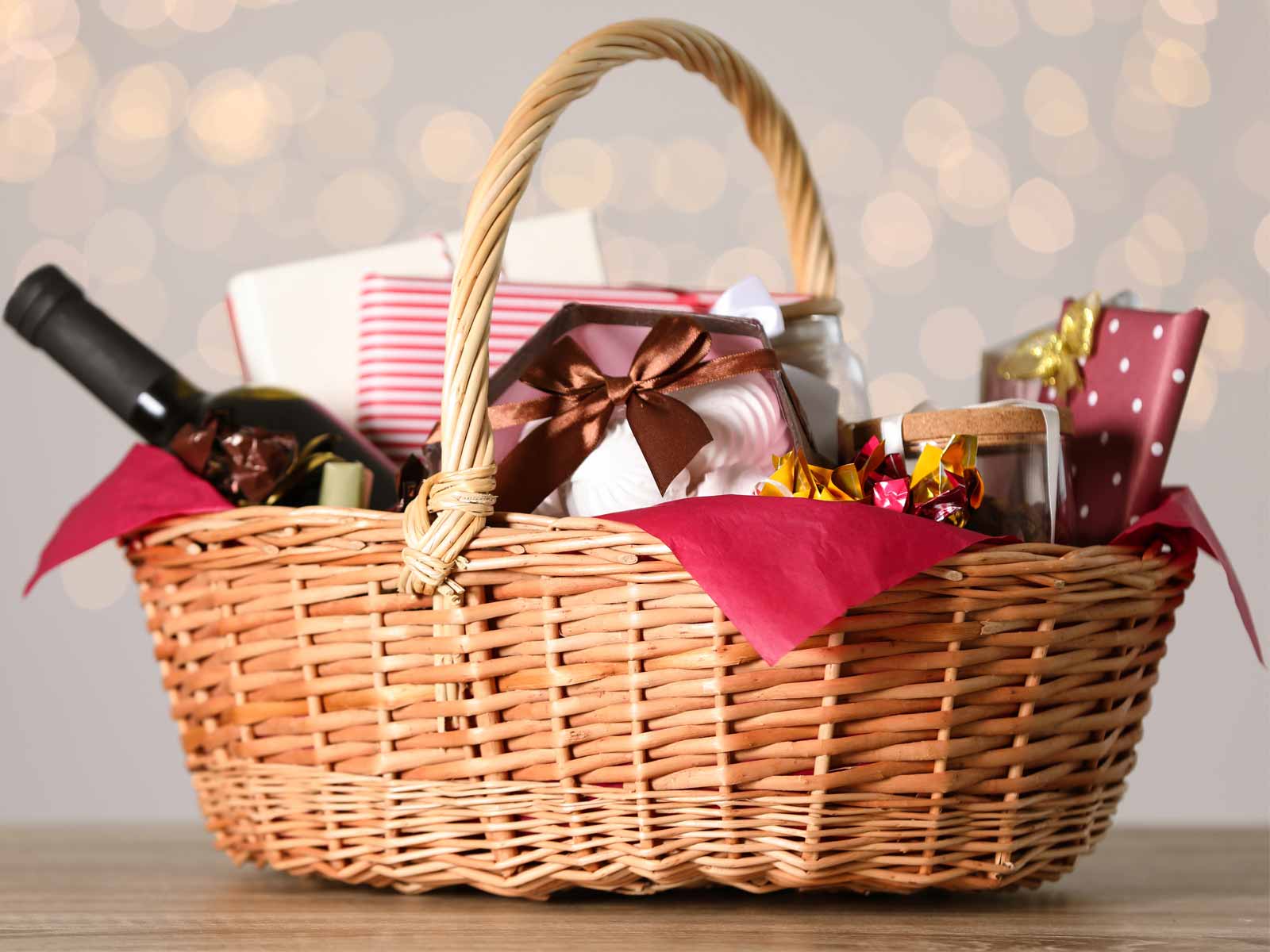 An handmade gift basket for dream dinner party guests
