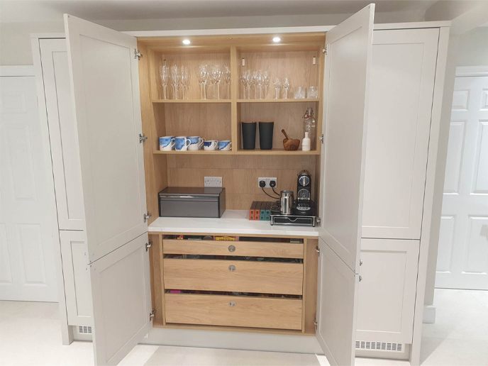 Multi-Functional drinks cabinet in a Shaker kitchen