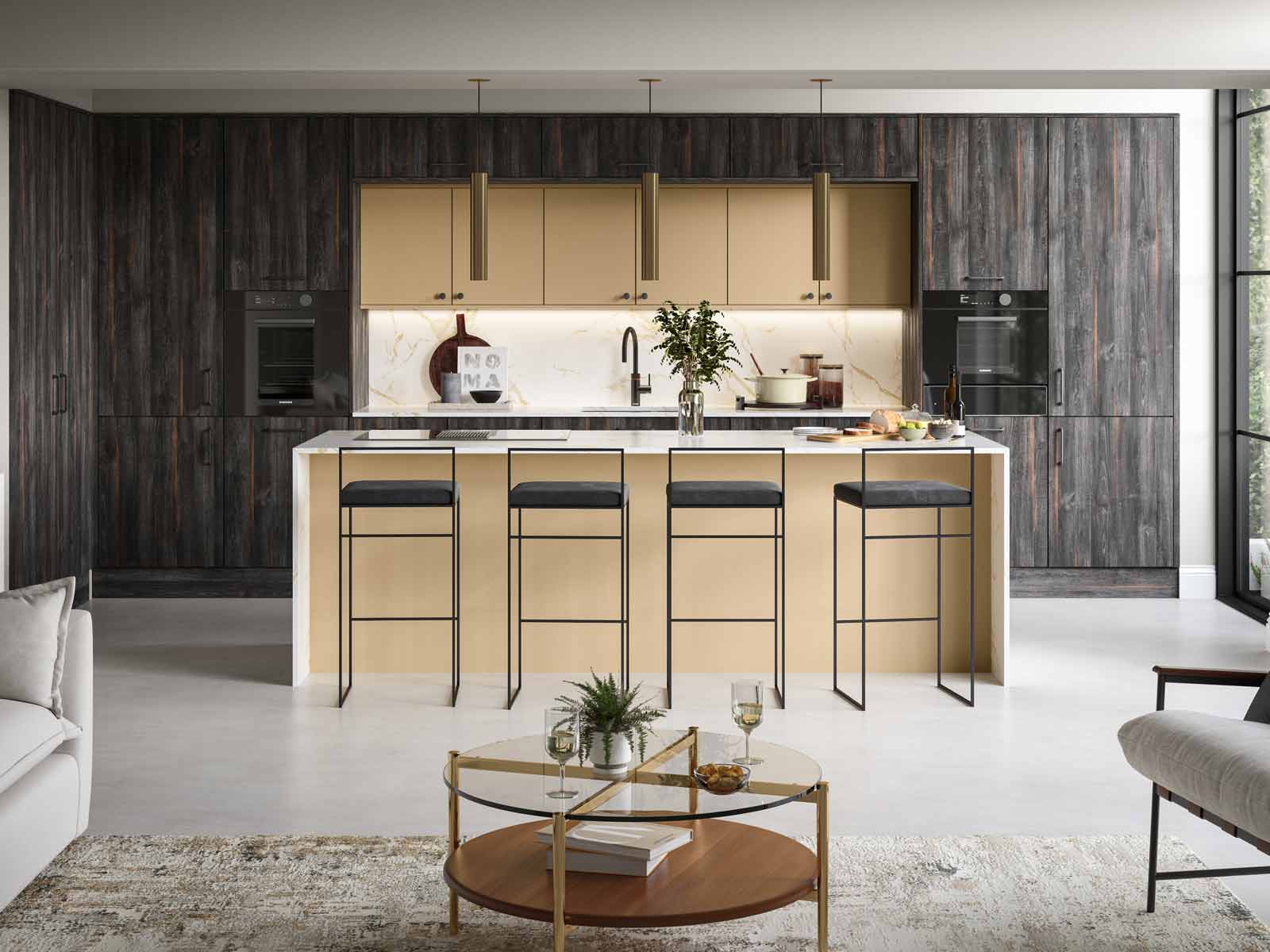 One beautiful ultra-modern kitchen 2025 has to offer, with wood finishes
