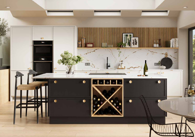 A handmade Shaker kitchen with hand built kitchen units