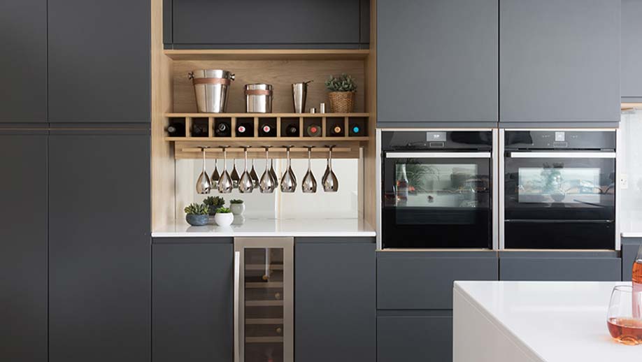 Wine and drinks storage in a modern kitchen