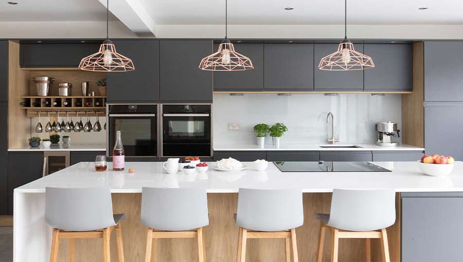 Modern kitchen island in Cardiff