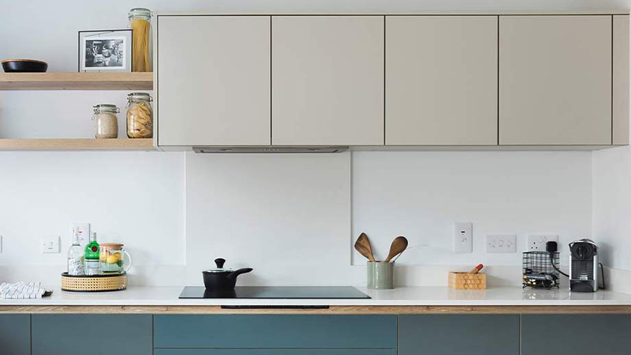 Modern kitchen cabinets in a new build home