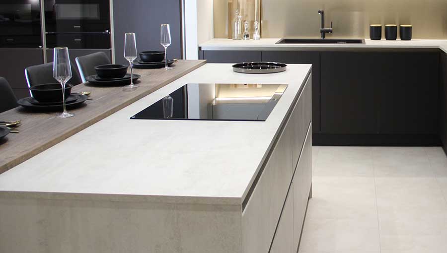 Luxury laminate worktops in a modern kitchen