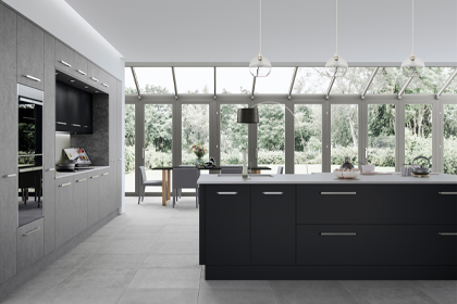 Black modern kitchen
