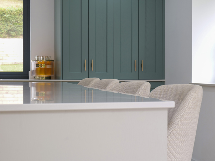 A modernised kitchen island extension shot