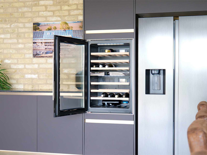 A wine fridge featured on Grand Designs