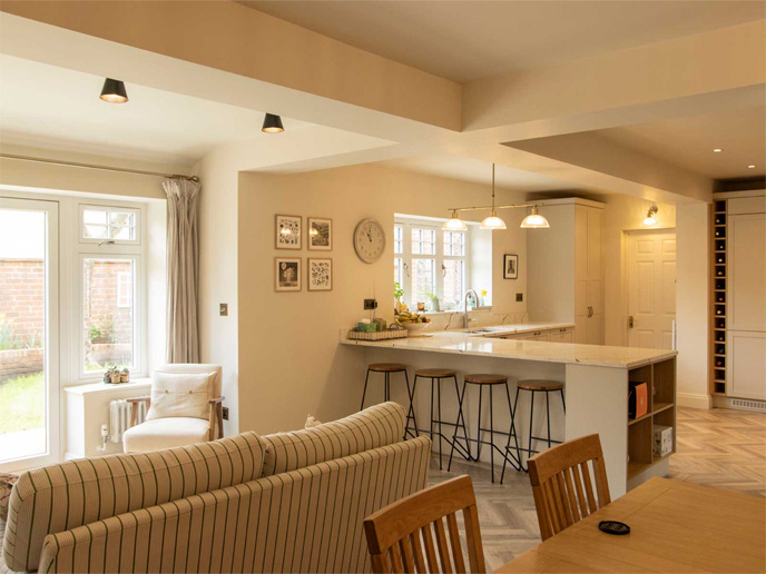 An uncluttered kitchen including a Scandinavian design kitchen and a minimalist kitchen style