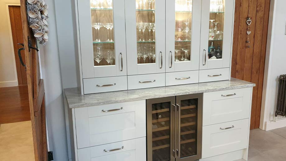 Shaker kitchen dresser unit in grey