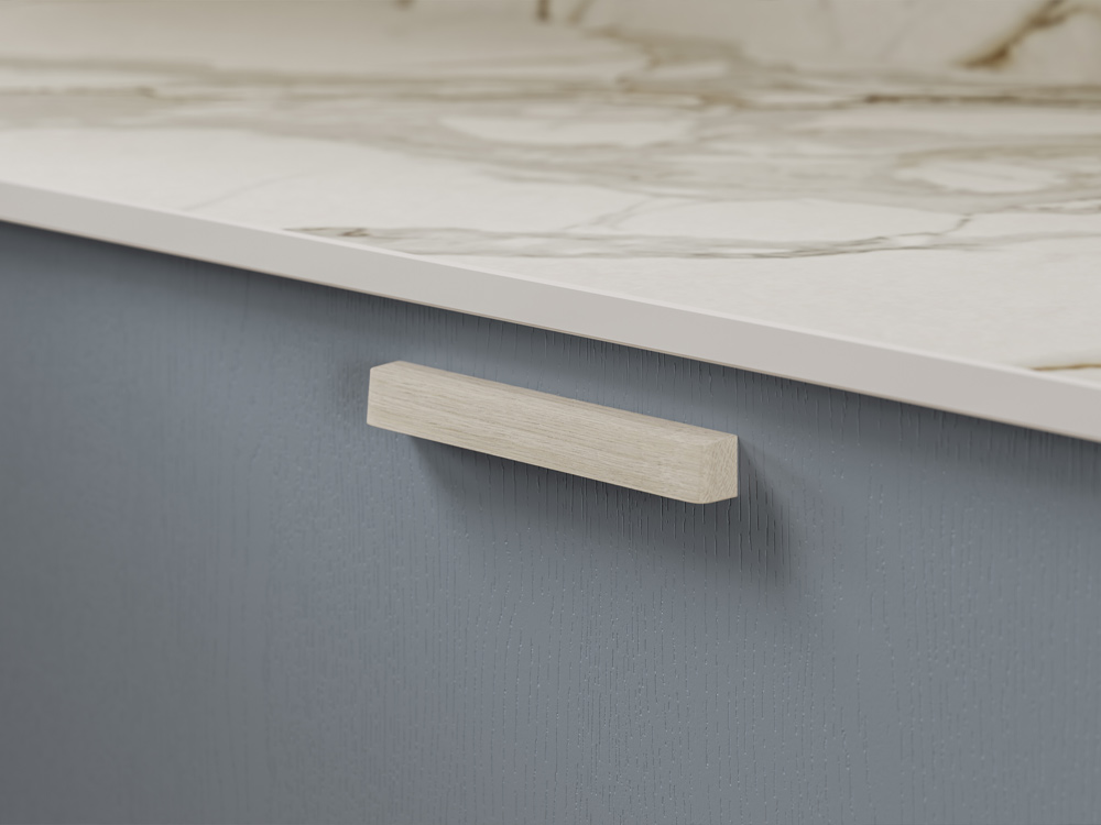 Siena modern kitchen drawer with light oak wooden handle