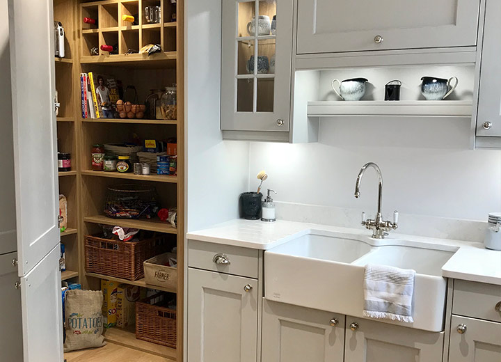Small kitchen corner pantry