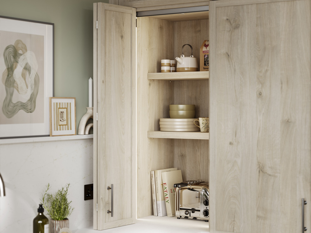 Soho skinny Shaker kitchen cabinet with bi-fold door