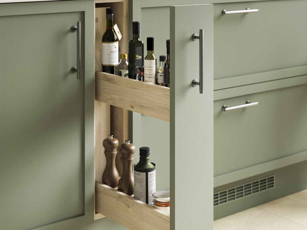 Soho skinny Shaker kitchen pull-out condiment rack
