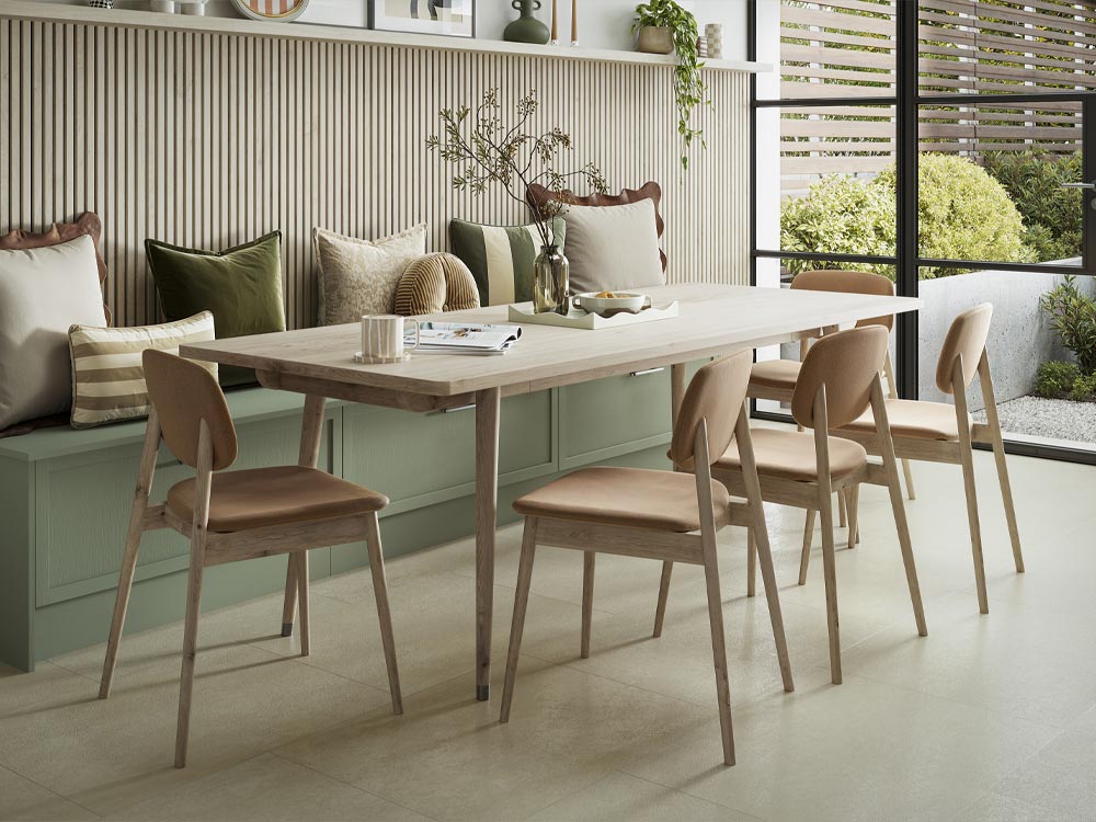  Soho skinny Shaker kitchen integrated seating setup 