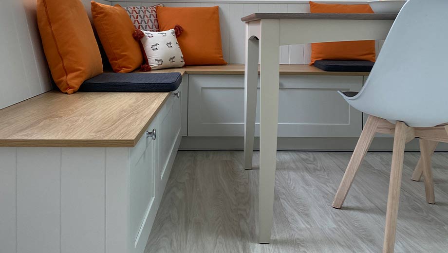 Kitchen seating with storage features