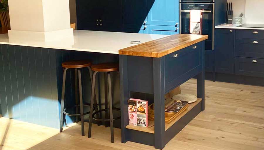 Chef's table in a traditional kitchen