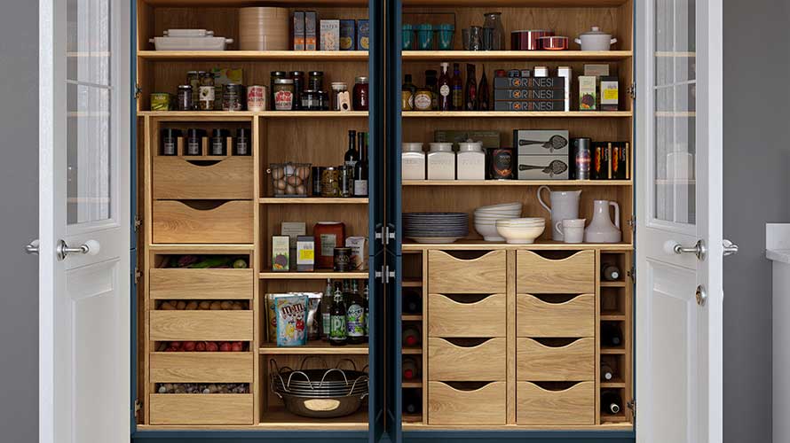 A kitchen pantry for traditional kitchens