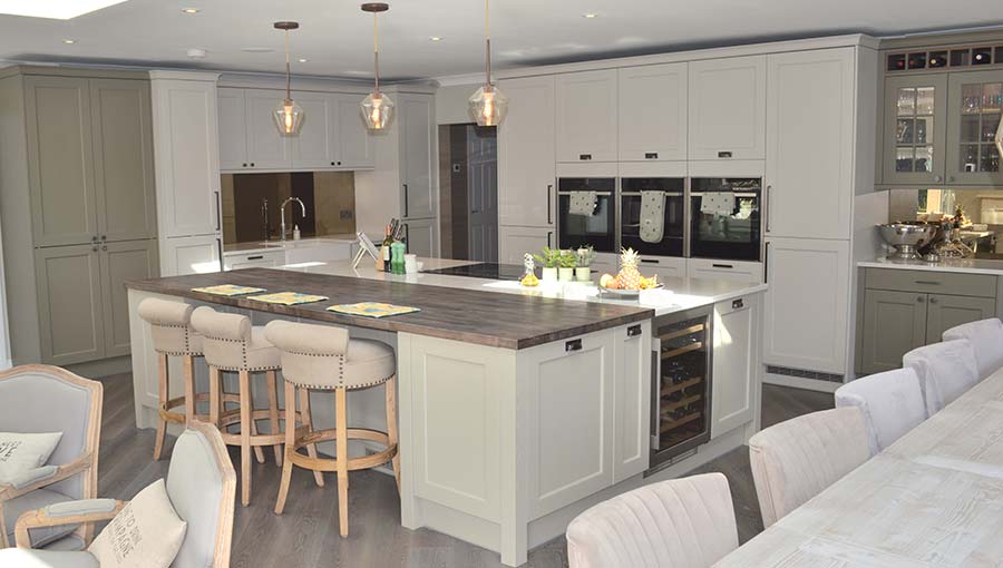 Two tone shaker kitchen in Esher