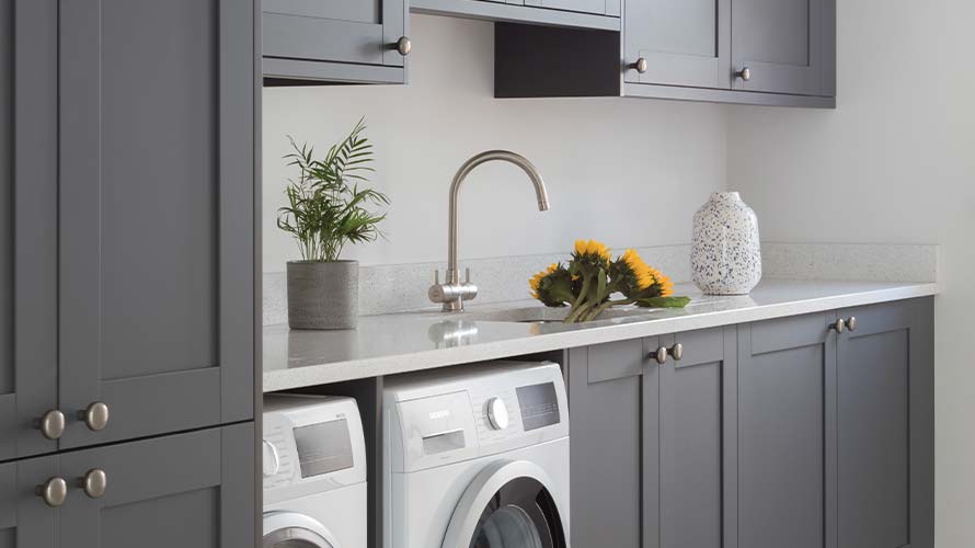 Beautiful grey utility room