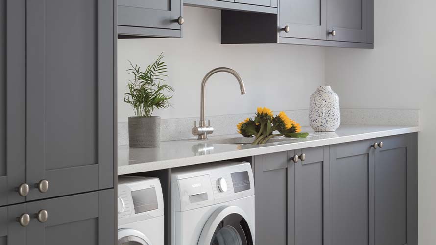 Beautiful grey utility room