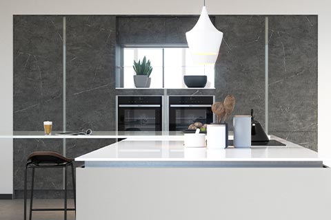 Deco - Stone effect handleless kitchen