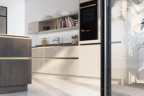 Lumina - Gloss handleless kitchen.